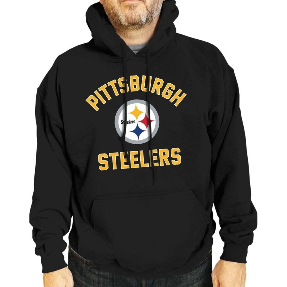 New NFL Pittsburgh Steelers Gameday Hoodie Sweatshirt Black Mens L